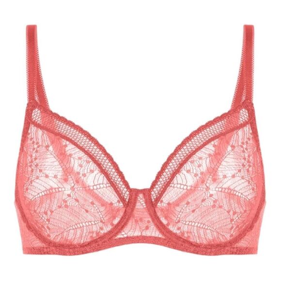 Simone Perele Comete Molded Full Cup Texas Pink Lace Bra $120 34D - Picture 1 of 7